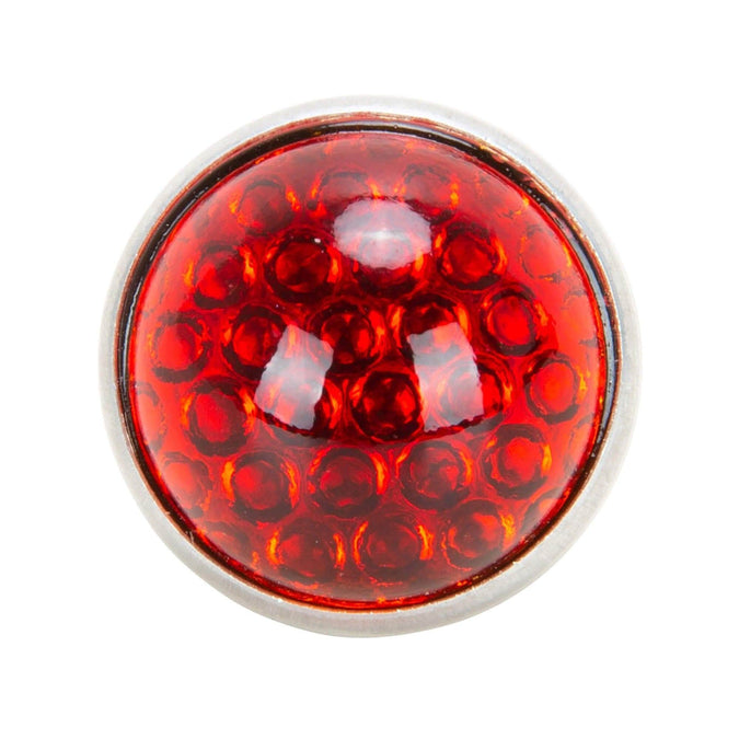 Glass License Plate Round Reflector - Red