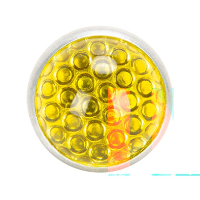 Glass License Plate Round Reflector - Yellow