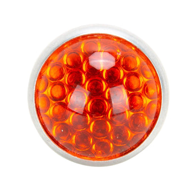 Glass License Plate Round Reflector - Burnt Orange