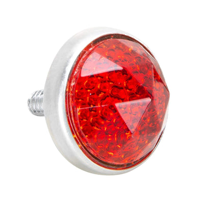 Glass License Plate Prism Reflector - Red