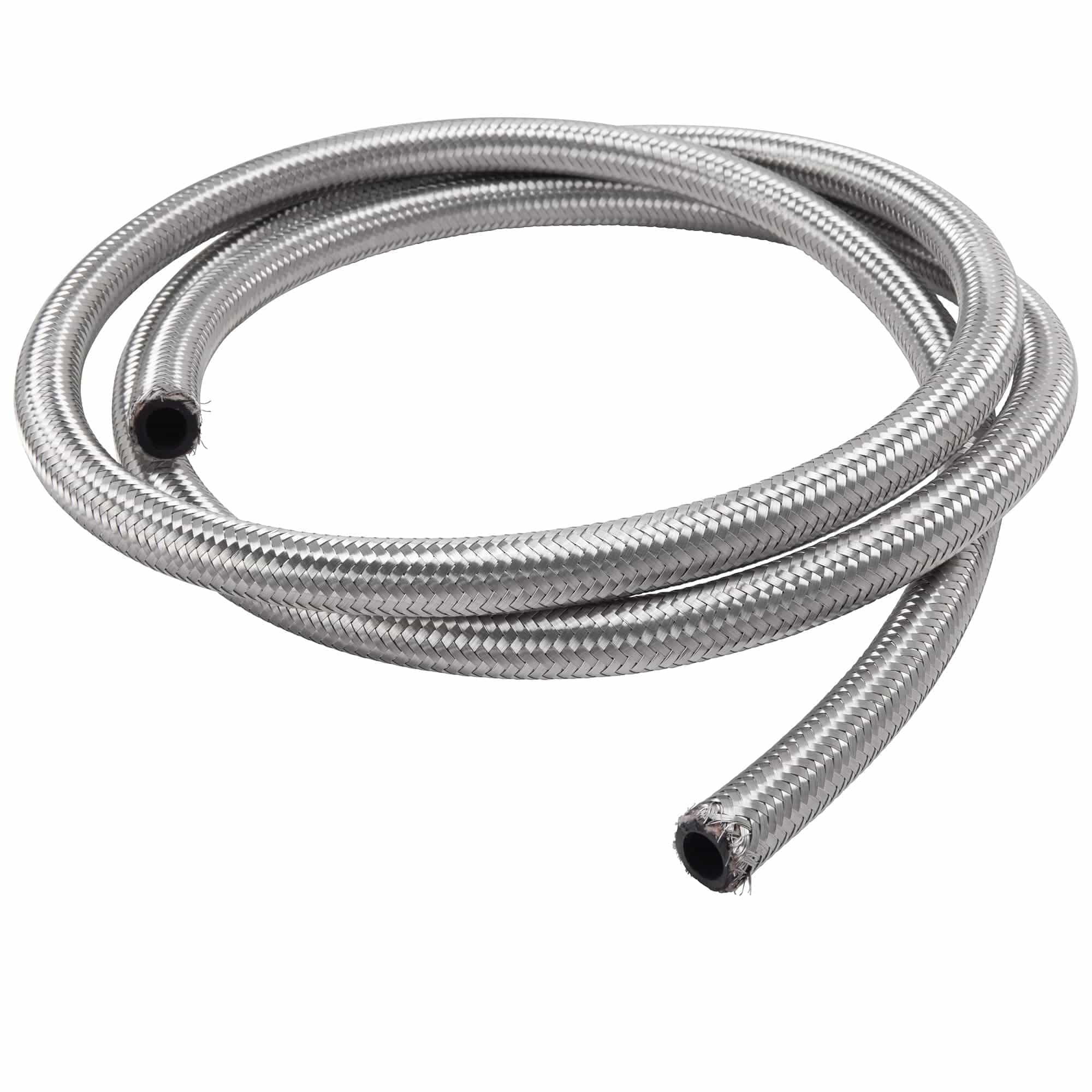 Cycle Standard 3/8 inch Braided Stainless Fuel Line - 6 ft