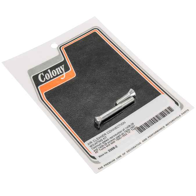 #3368-2 Air Cleaner Connection Mounting Screws 1929-1931 Harley-Davidson 45 Twins 1930-1932 74" Twins - CAD Plated