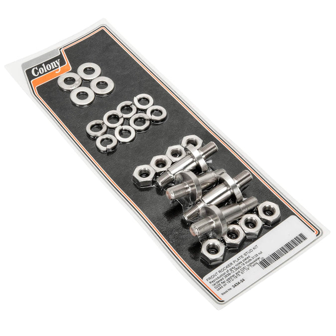 #3434-24 Front Rocker Plate Stud Kit 1912-1915 Harley-Davidson - Nickel Plated