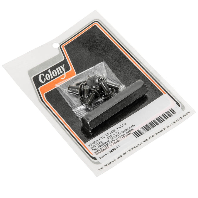 #3493-11 Fender to Brace Rivets & Tool 1930-1979 Harley-Davidson All Models