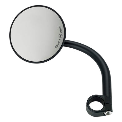 Utility Mirror Round CE Clamp-on Mount - 1 inch Handlebars - Black