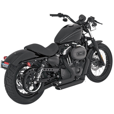 Shortshots Staggered Exhaust System - Black - 2004-2013 Harley-Davidson Sportster XL
