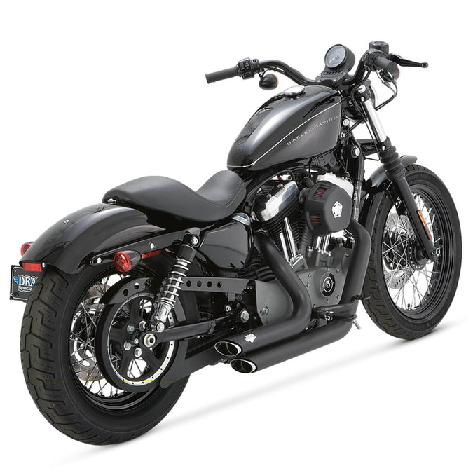 Shortshots Staggered Exhaust System - Black - 2004-2013 Harley-Davidson Sportster XL