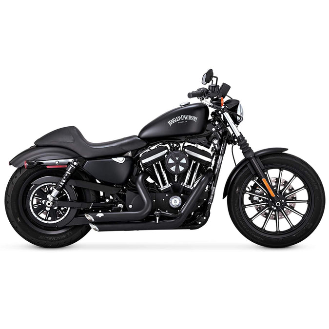 Shortshots Staggered Exhaust System - Black - 2014-Up Harley-Davidson Sportster XL
