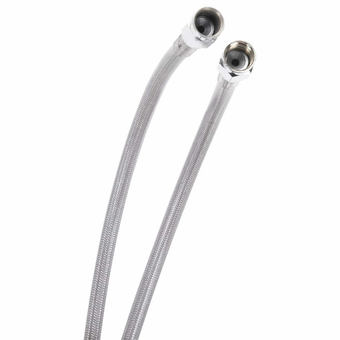 Universal Braided Stainless Brake Line - 16" - Clear Coated