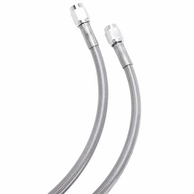 Universal Braided Stainless Brake Line - 16" - Clear Coated