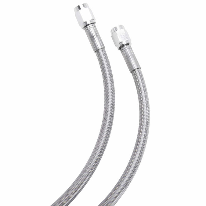 Universal Braided Stainless Brake Line - 16" - Clear Coated