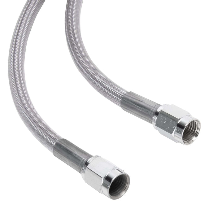 Universal Braided Stainless Brake Line - 16" - Clear Coated