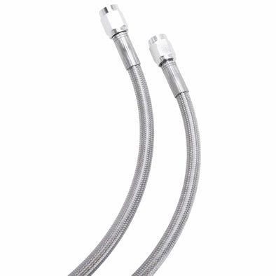 Universal Braided Stainless Brake Line - 18" - Clear Coated
