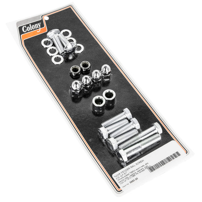 #3693-20 Rear Fender Rail Screw Kit 1972-1986 Harley-Davidson FX - Chrome Plated