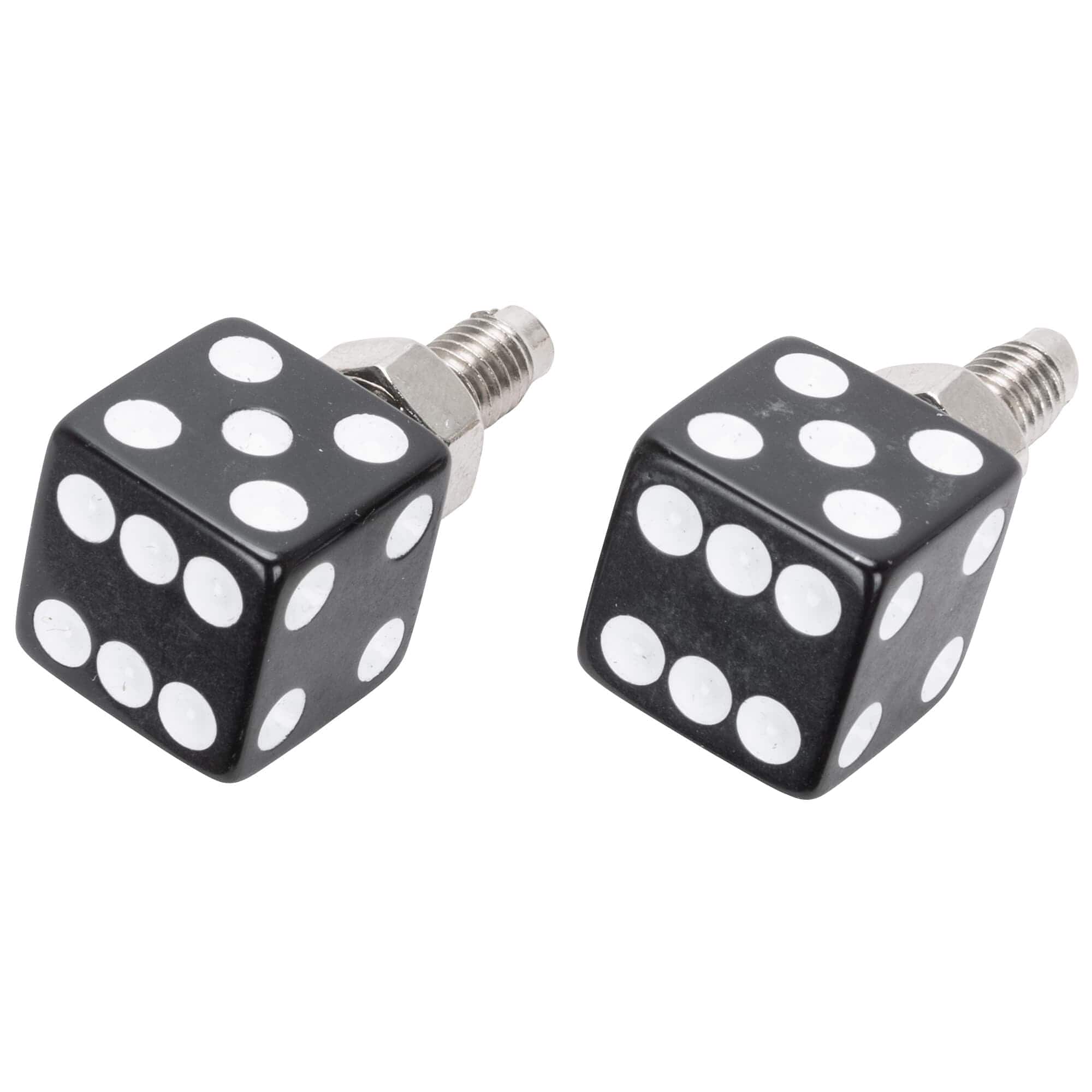 thumbnail image 2 of CCP Custom Parts 4 Red Dice License Plate Screws – White Dot – For Harley Davidson & More 2 of 5