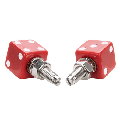 Dice License Plate Bolts - Red