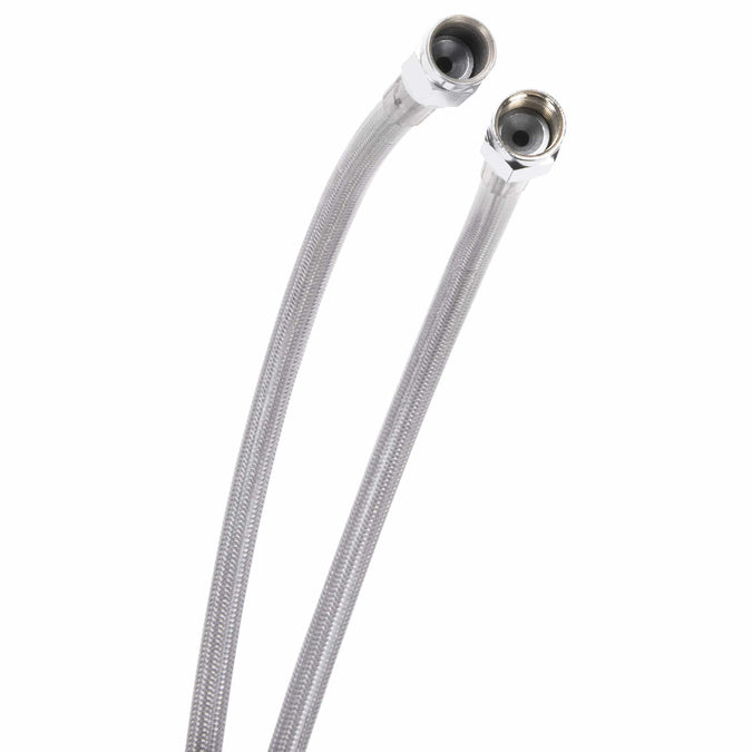 Universal Braided Stainless Brake Line - 9" - Clear Coated