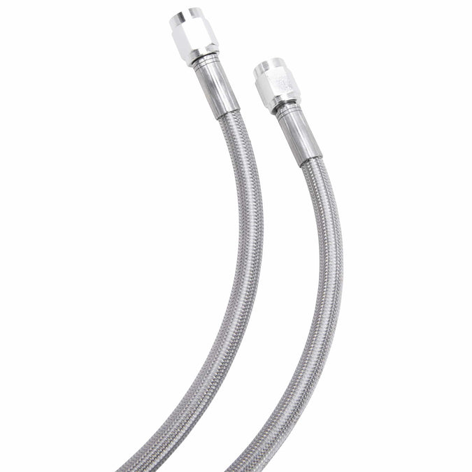Universal Braided Stainless Brake Line - 12" - Clear Coated