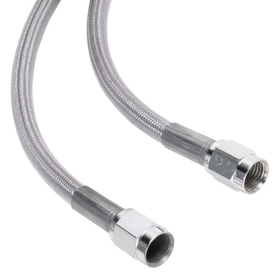 Universal Braided Stainless Brake Line - 12" - Clear Coated