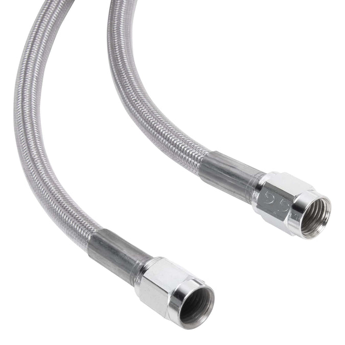 Universal Braided Stainless Brake Line - 12" - Clear Coated