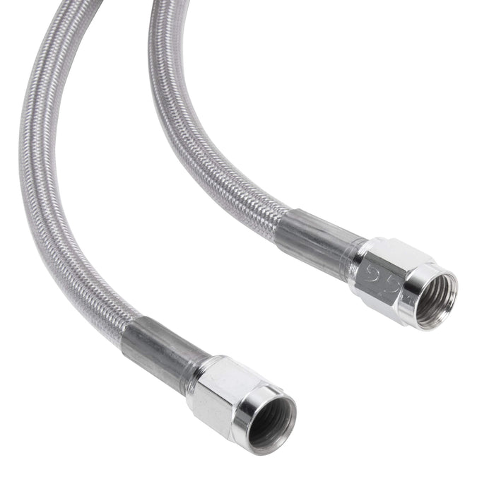 Universal Braided Stainless Brake Line - 14" - Clear Coated