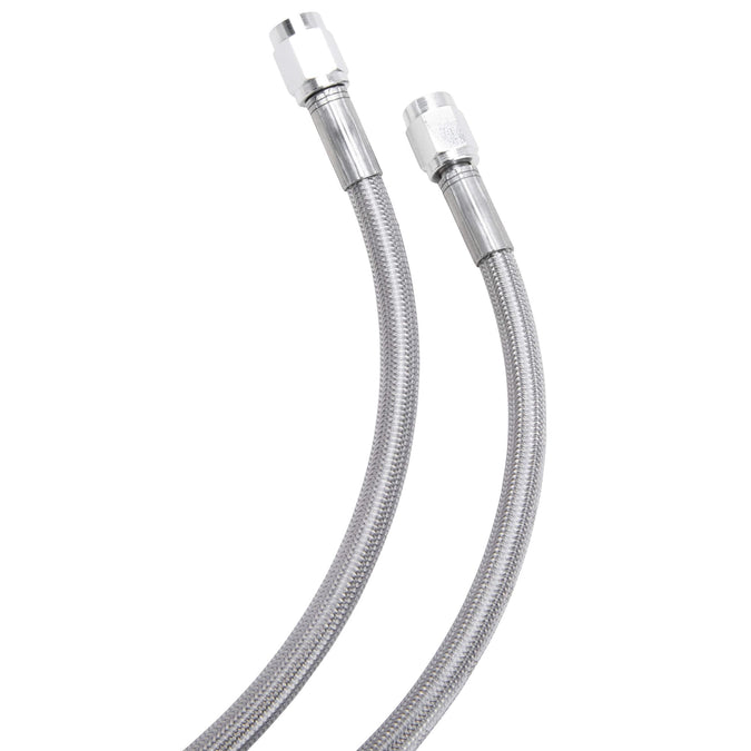 Universal Braided Stainless Brake Line - 19" - Clear Coated