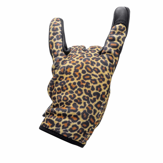Leopard Print Mesh Top Gloves