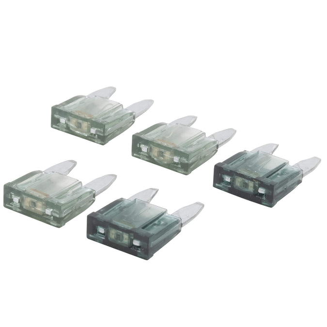 Blade Type LED Detector Mini Fuse 5-Pack - Grey 2 Amp