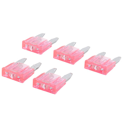 Blade Type LED Detector Mini Fuse 5-Pack - Pink 4 Amp