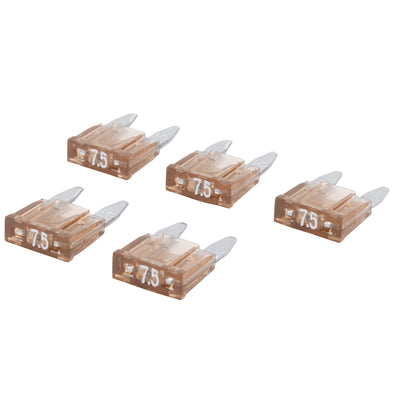 Blade Type LED Detector Mini Fuse 5-Pack - Brown 7.5 Amp