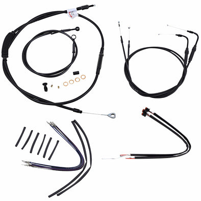 Complete Handlebar Cable/Brake Line Kit for 14" Ape Hanger Handlebars 11-14 FLST/C/F/N w/ ABS