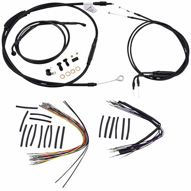 Complete Handlebar Cable/Brake Line Kit for 14" Ape Hanger Handlebars 00-06 FLST/C/F/N