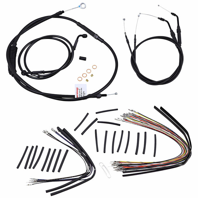 Complete Handlebar Cable/Brake Line Kit for 12" T-Bar Handlebars 07-13 XL Single Disc