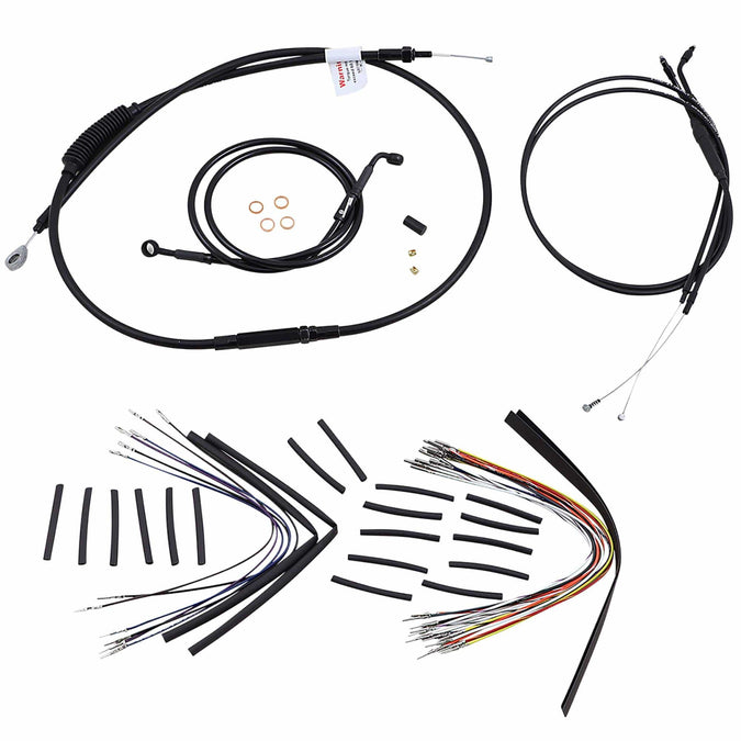 Complete Handlebar Cable/Brake Line Kit for 12" T-Bar Handlebars 04-06 XL Single Disc