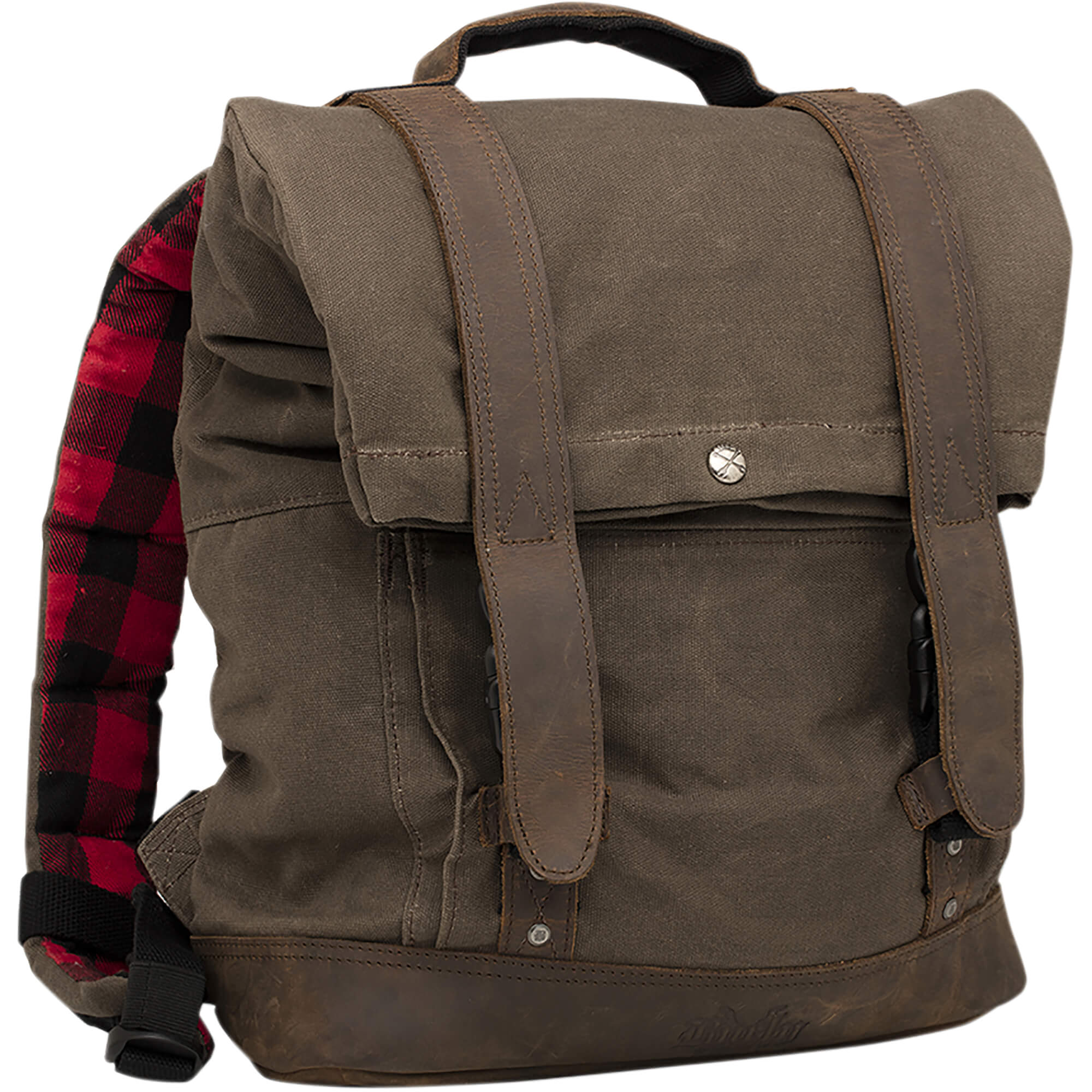 backpack leather unisex roll brand Burly Brand B15-1020d Voyager Back Pack
