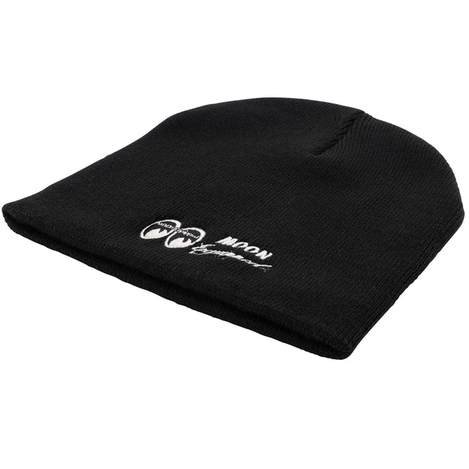 MOON Equipped Embroidered Short Beanie - Black