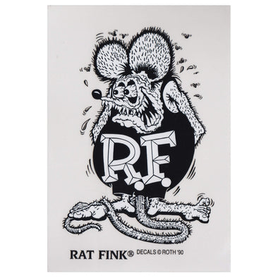 Rat Fink Standing Sticker - Large - Black and White