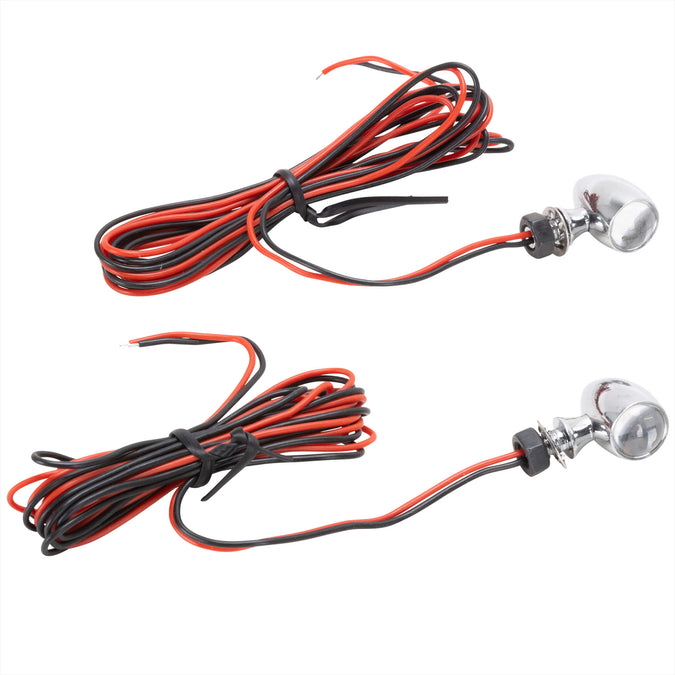 Micro Bullet Turn Signals - Chrome - Red