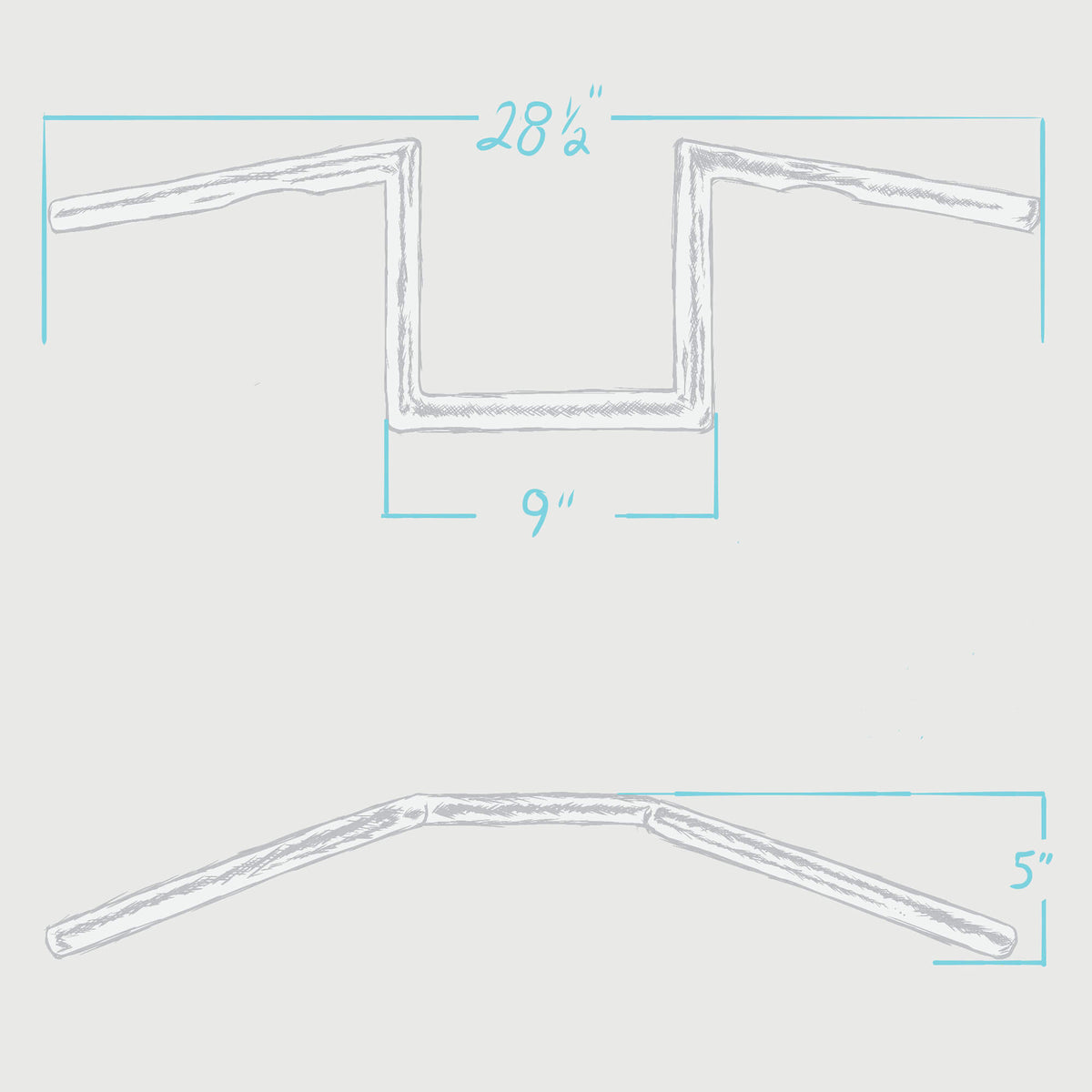 Cycle Standard Z Bar Handlebars - 1 inch - 8 inch Rise - Chrome ...