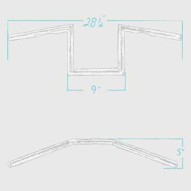 Z Bar Handlebars - 1 inch - 8 inch Rise - Chrome