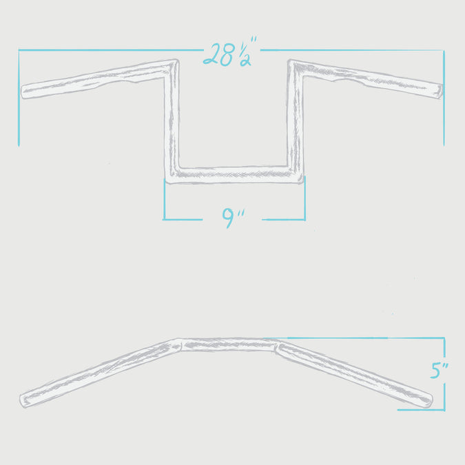Z Bar Handlebars - 1 inch - 8 inch Rise - Chrome