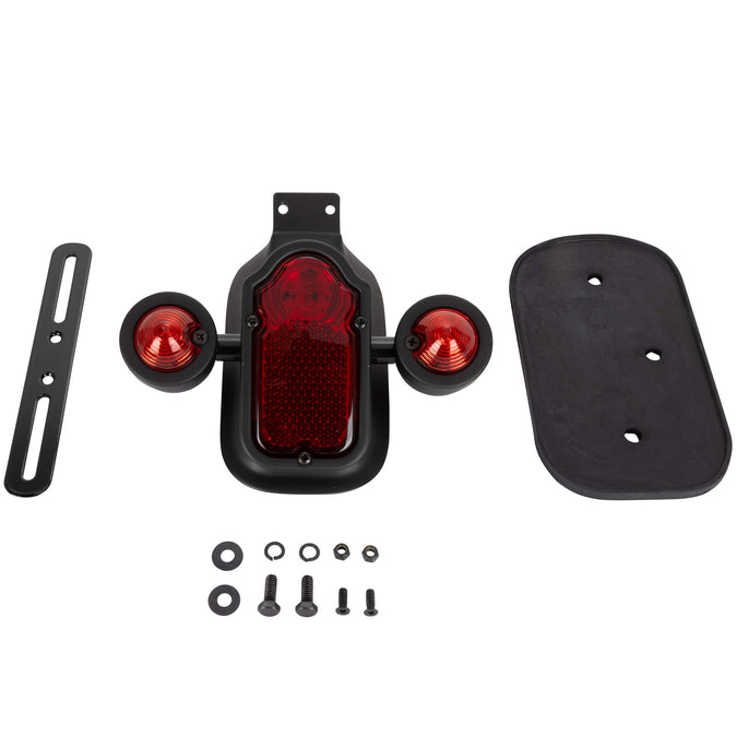 Tombstone LED Taillight w/ Red Turn Signals - Red Lens - Black