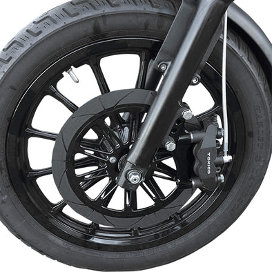 Radial Front Brake Dual Caliper Mounts - 13" - Black - 2000-21 Harley-Davidson