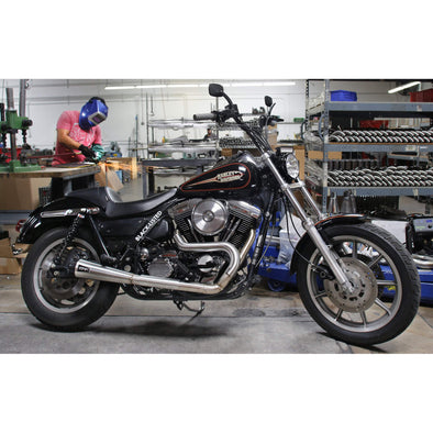 Comp-S 2 into 1 Exhaust System - Brushed - 1987-1999 Harley-Davidson FXR