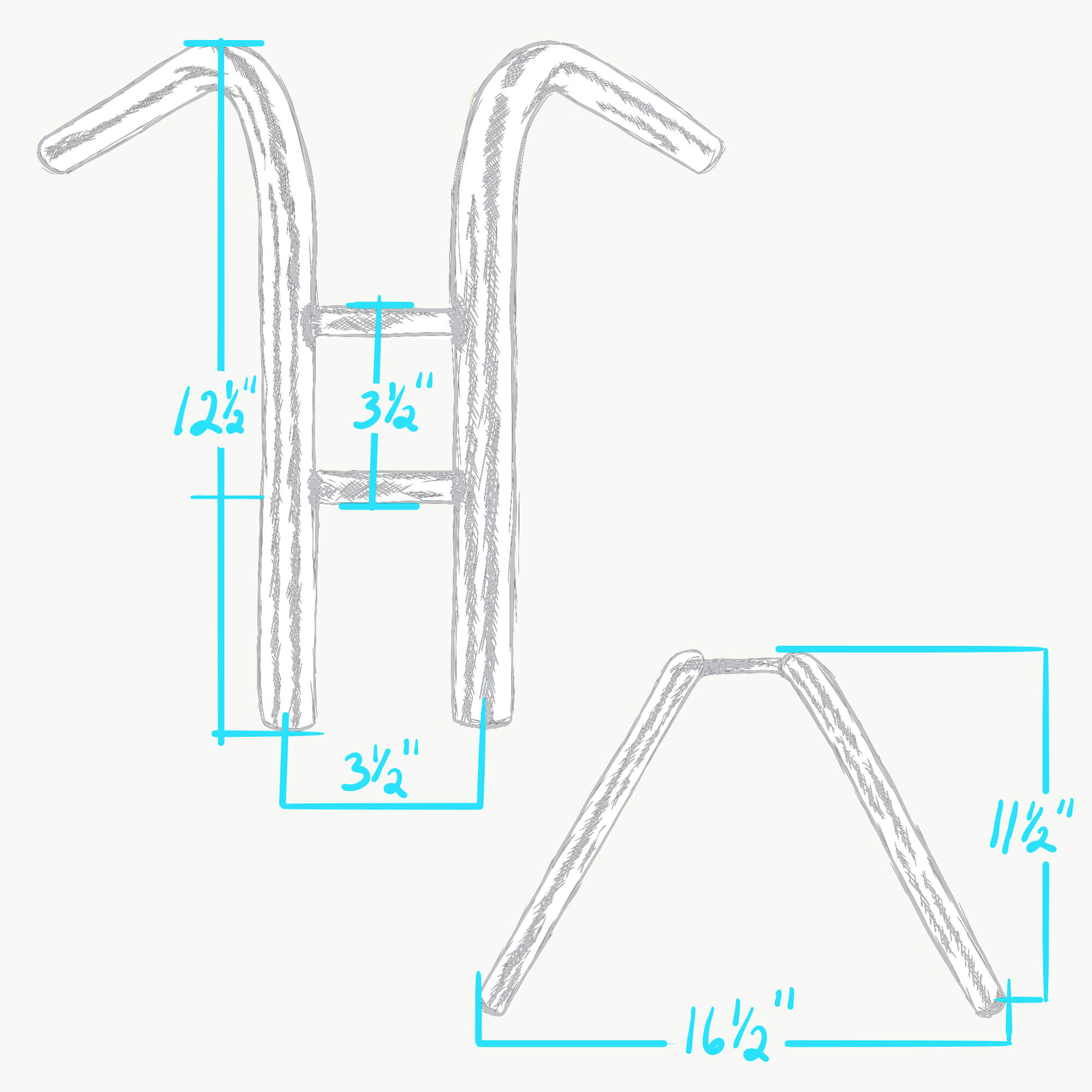 Martian Machine Rabbit Ears Handlebars - Raw Steel – Lowbrow Customs