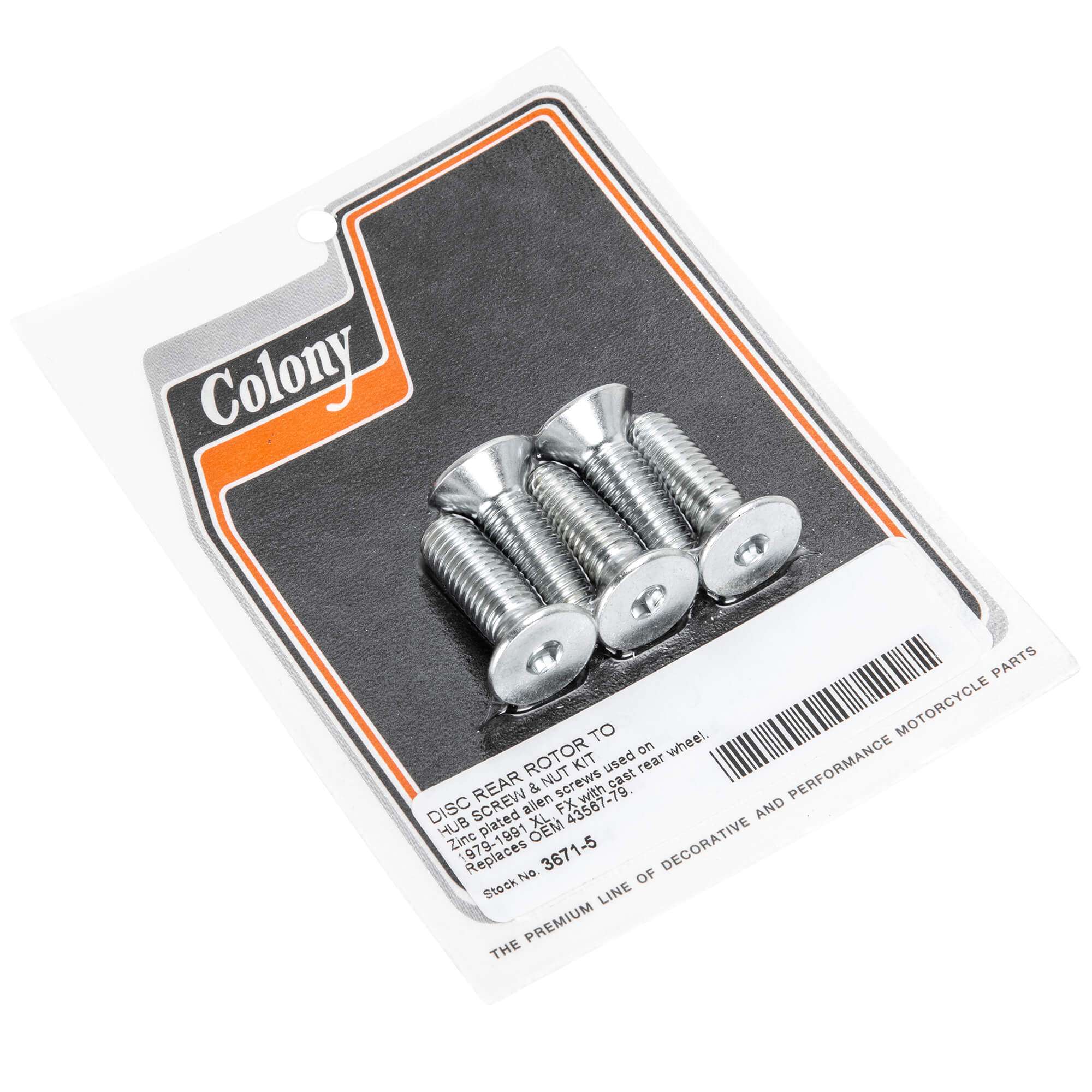 Colony Machine #3671-5 Disc Rotor Allen Screw & Nut Kit 1979-1991 XL/FX ...
