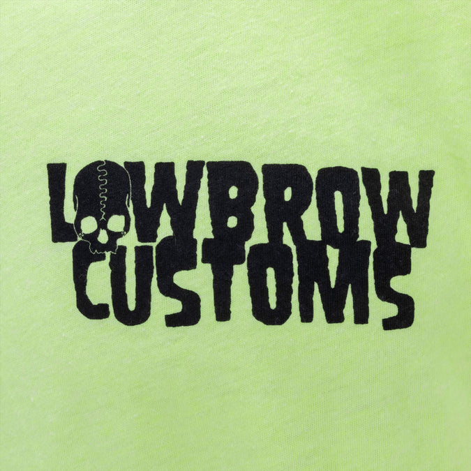 Lowbrow Customs Winged Wheel Neon Yellow High-Viz T-Shirt