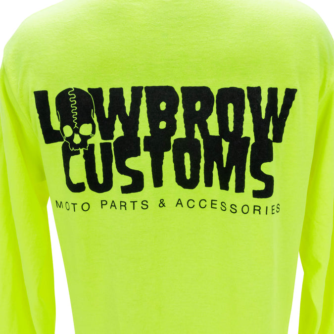 Lowbrow Customs Logo Safety Green High-Viz Longsleeve Shirt