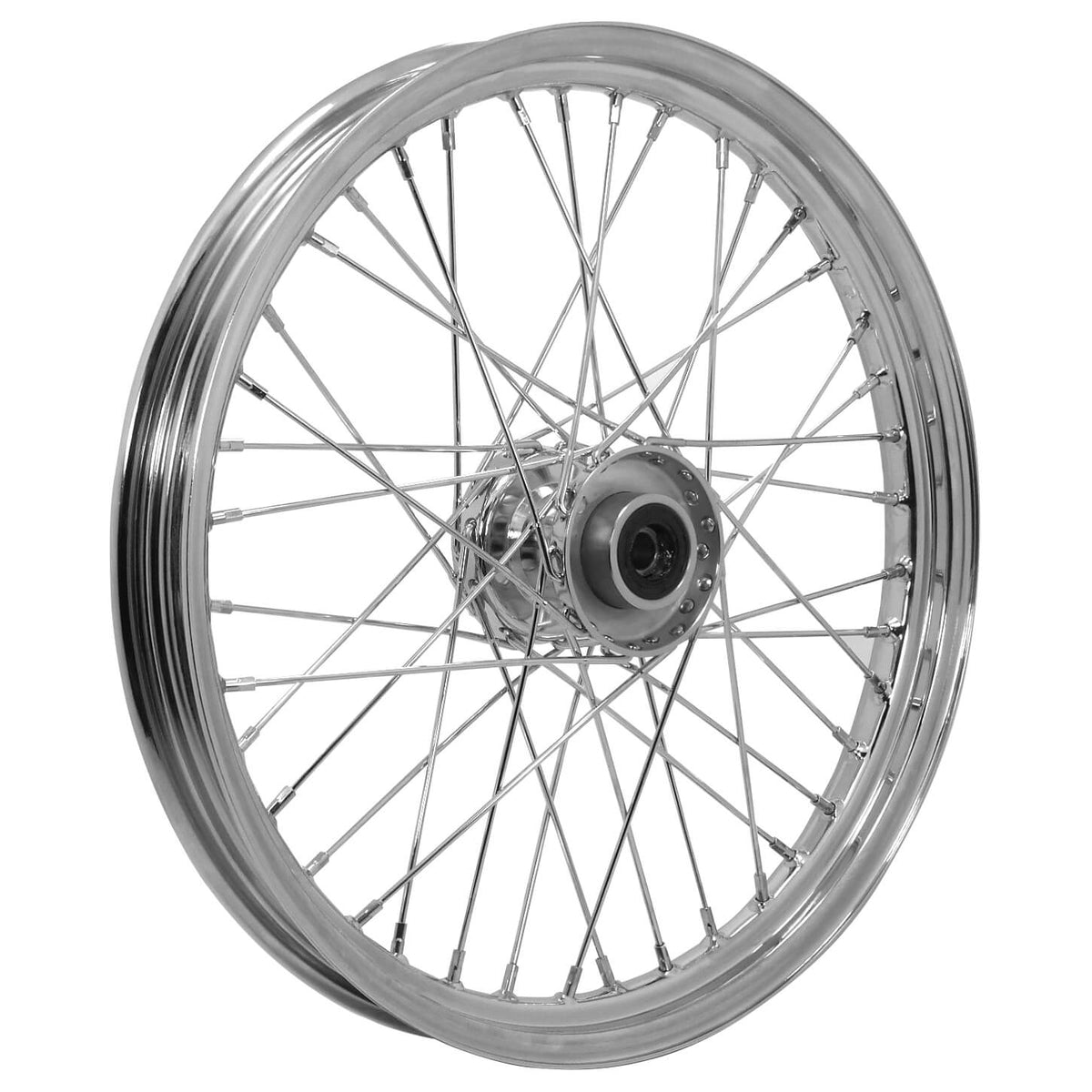 Mid USA 21 X 2 15 Chrome Antique Style Front Spool Wheel Lowbrow Customs mid-usa-21-x-2-15-chrome-antique-style-front-spool-wheel-lowbrow-customs