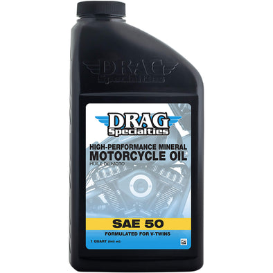 SAE 50 High-Performance Mineral Motorcycle Oil - 1 quart